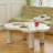 Solid wood tea table with cream clouds-110602411