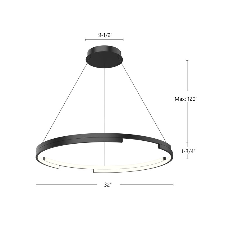 Anello Minor 1 - Light LED Pendant, 123.38" H x 32" W x 32" D, Walnut