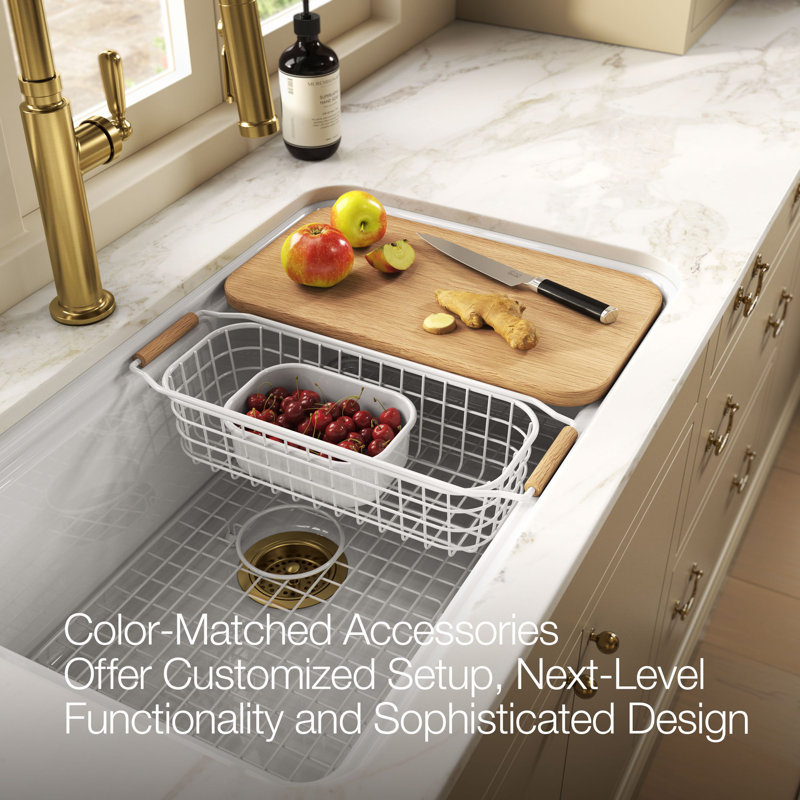 Audrine30" Undermount Single-Bowl Workstation Kitchen Sink, White