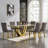 Luxury Marble Dining Table Set for , 68" Dining Room Table with Dining Chairs, White Dining Table with Faux Marble Top & Stainless Steel Pedestal, Large Dining Table and Chairs Set for Home Furniture-575716427-575716430-575716416