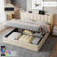 Hydraulic Upholstered Bed With Led Headboard & Storage – White Bouclé-1069110923