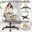 Chaise de bureau à pieds croisés avec accoudoirs rabattables et siège large, chaise de bureau ergonomique en tissu -1245010626