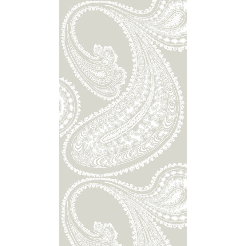 Rajapur Paisley Wallpaper Roll, White/Linen