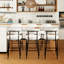 Modern Curved Back Upholstered Counter Stool (Set of 3)-85609976
