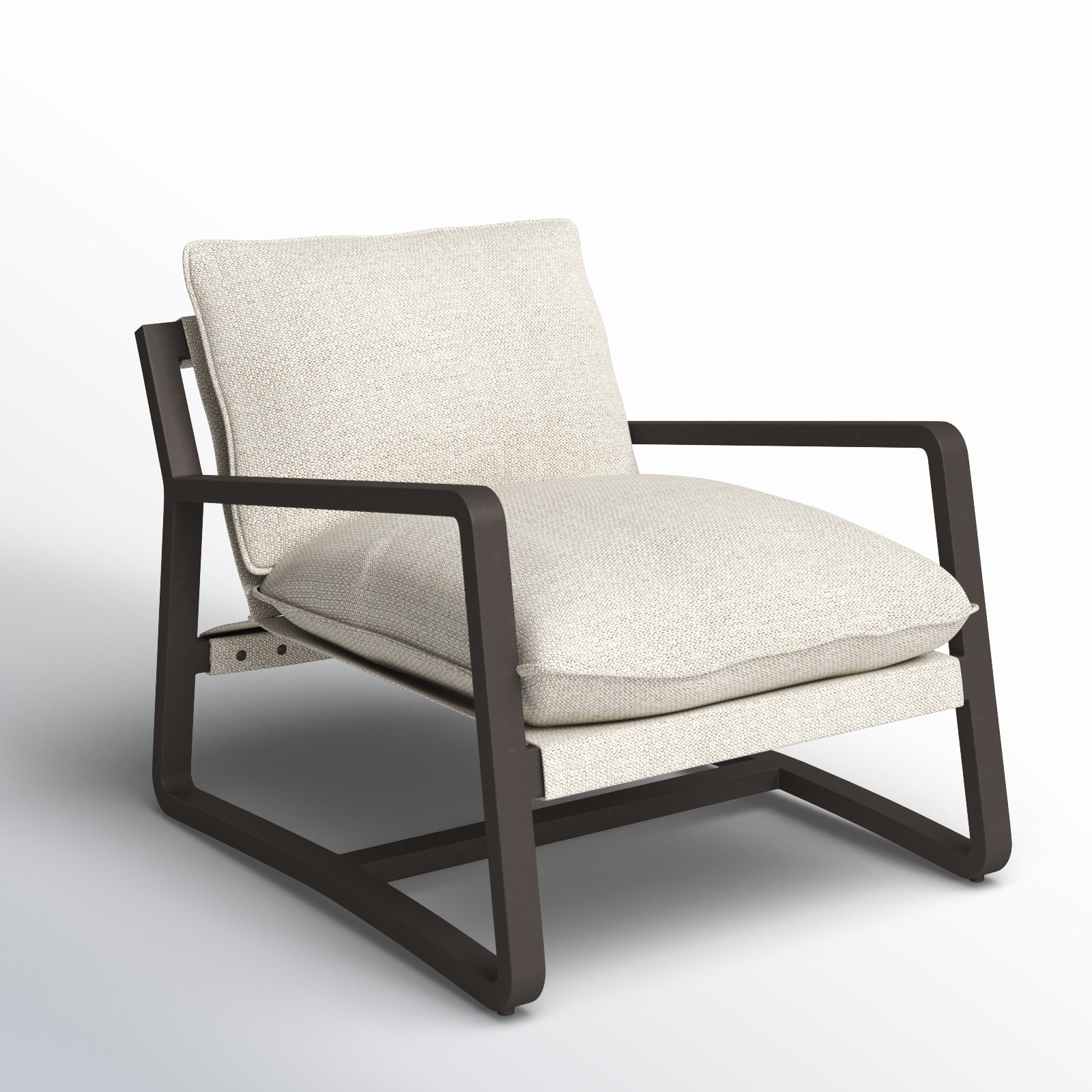 Shea Teak Outdoor Lounge Chair, Bronze, Faye Ash