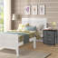 Table de chevet 2 tiroirs en acier gris Aeren