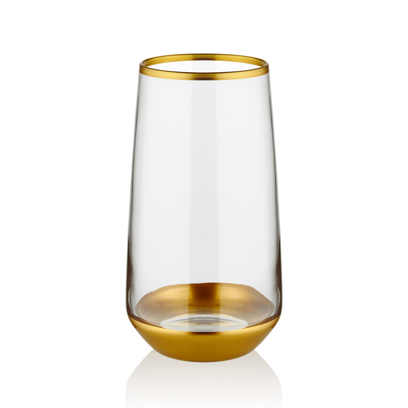 Aftonshire 380ml Drinking Glass Set, Gold
