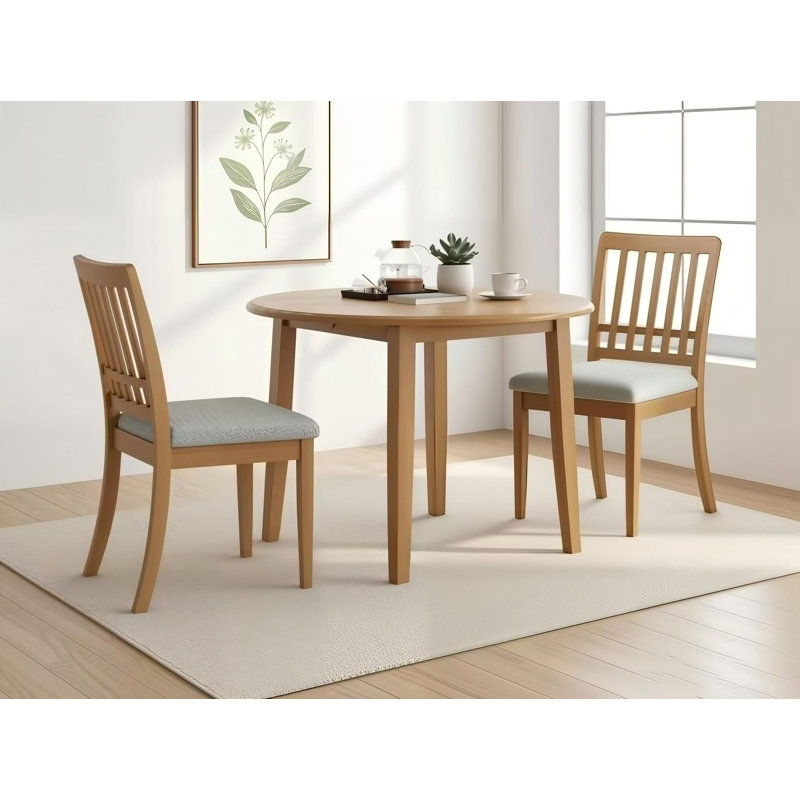 Ensemble repas 3 pièces pour 2 | Table pliante et chaises rembourrées, Light Brown
