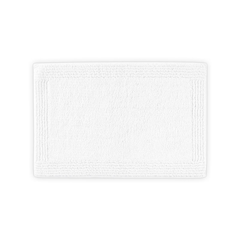 1 tapis de bain réversible 100% coton touffeté 3000 g / m² blanc, Simple - l 20 po x L 30 po, Blanc