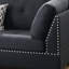 3 pièces Canapé modulaire en polyfibre noir avec méridienne réversible