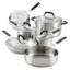 KitchenAid Stainless Steel Cookware Pots and Pans Set, 10 Piece, Brushed Stainless Steel