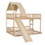 Structure de lit superposé surélevé en bois double TG avec glissoire et échelle intégrée-128986435