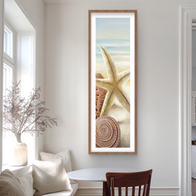 Starfish and Seashells Beach Print - Brown Bedroom Decor