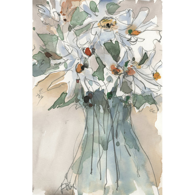 «Daisy Point of View I» par Samuel Dixon - peinture sur toile tendue, H 36 po x l 24 po