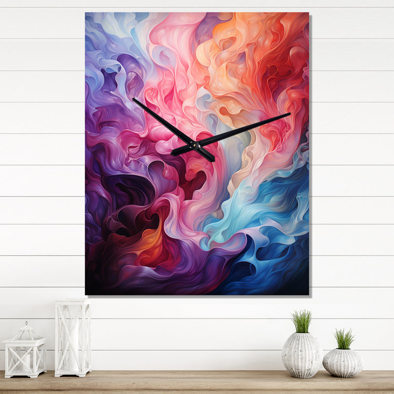 Horloge murale abstraite Opt Art Radiant Spectrum II, Moyen