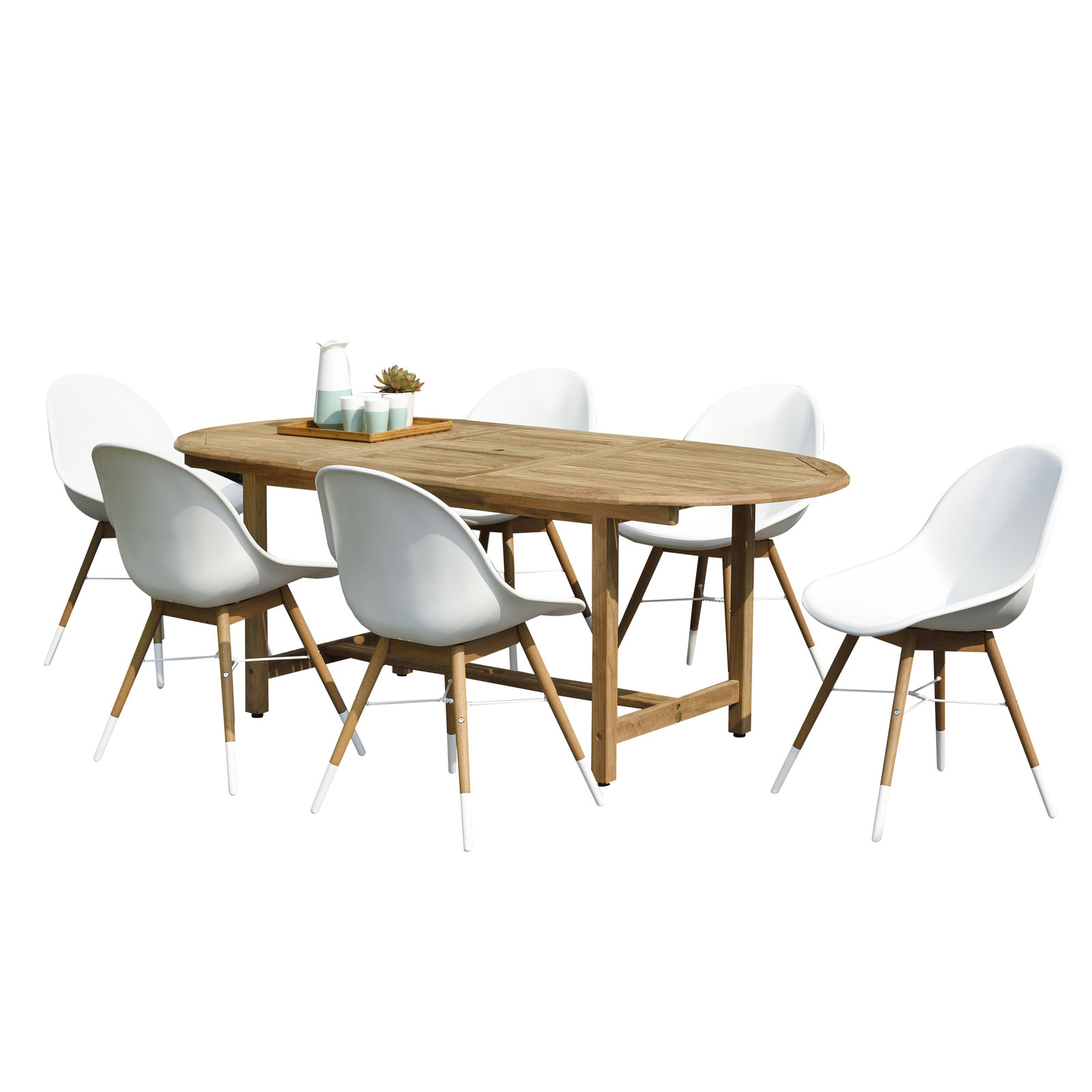 Anautica Oval 6 - Person Outdoor Dining Set