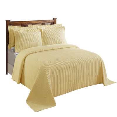 Jullian 100% Cotton Chenille Tufted - Classic Stripe Bedspread Soft & Cozy Bedding for All Seasons, Machine Washable Coverlet