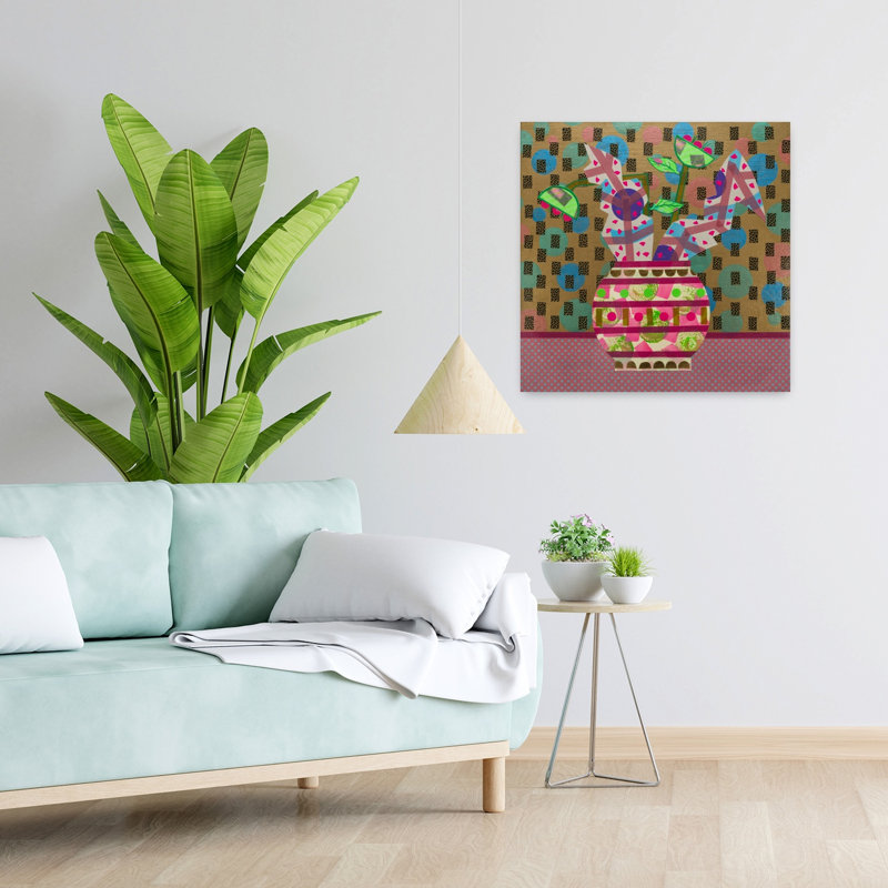 Art contemporain Art floral contemporain, H 24 po x l 24 po
