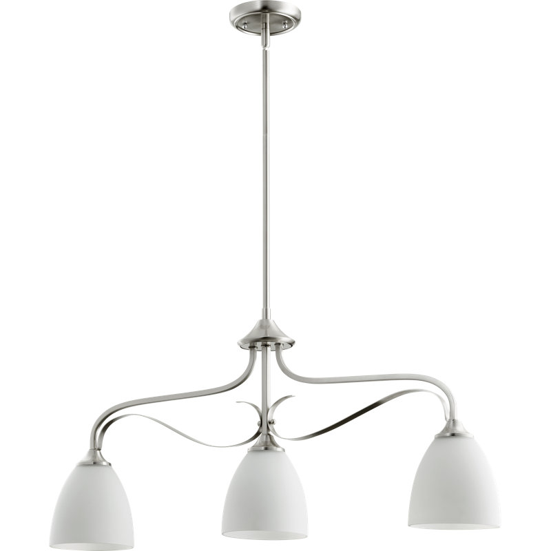 Luminaire suspendu pour îlot de cuisine 3 lumières Brookview, Nickel satiné