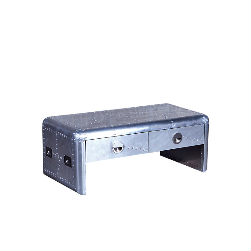 Table basse Industrial, H 18,5 po x L 51,18 po x l 27,56 po
