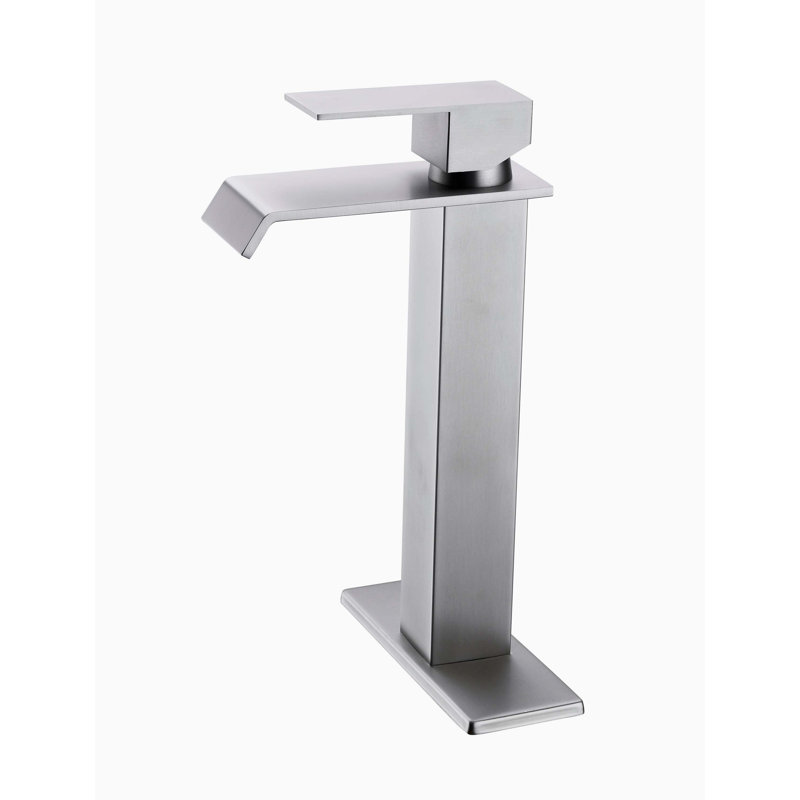 Robinet cascade à poignée simple pour meuble-lavabo, Brushed Nickel