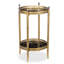 PEWTER & BLACK  ROUND TWO TIER SHELF TABLE-1811951799