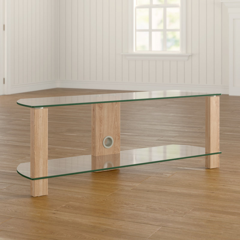 Iota Unfinished TV Stand for TVs up to 50", Oak/Clear