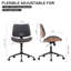 Armless Walnut Bentwood & Faux Leather Swivel Office Chair with Adjustable Height and Recline-82469163