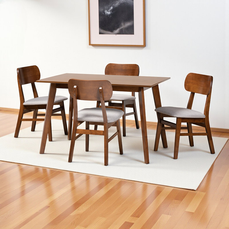 Ensemble repas pour 4 personnes Markael, Gris/noyer