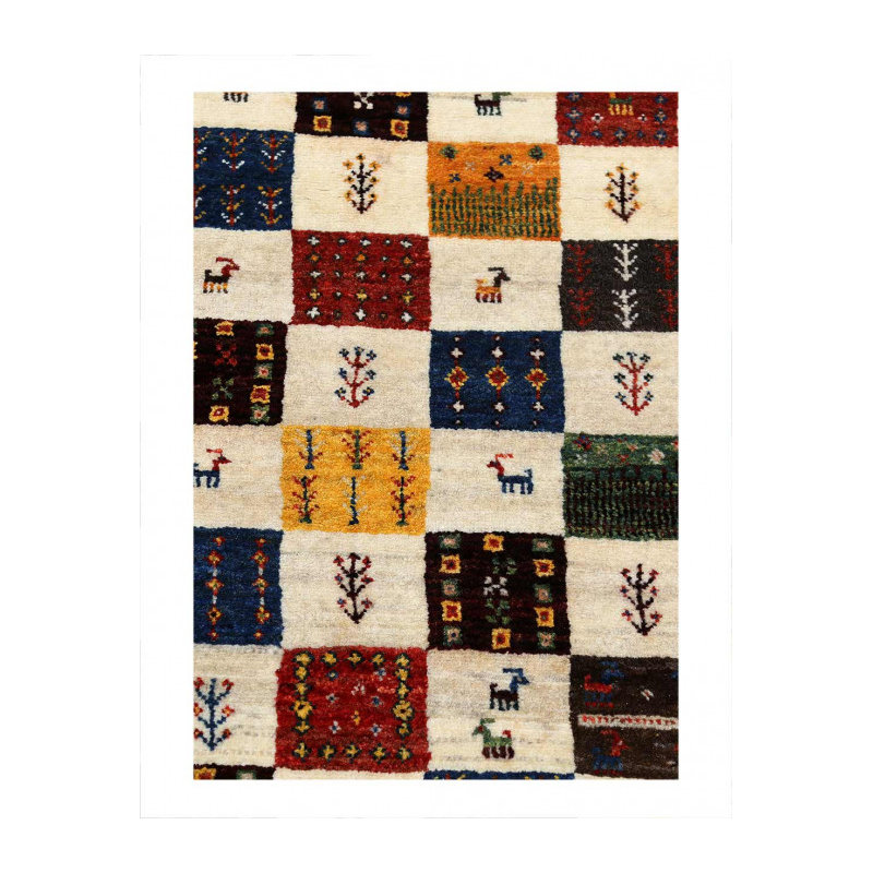 Tapis en laine d'agneau Leeron 2 pi 9 po x 4 pi 1 po ivoire Leeron