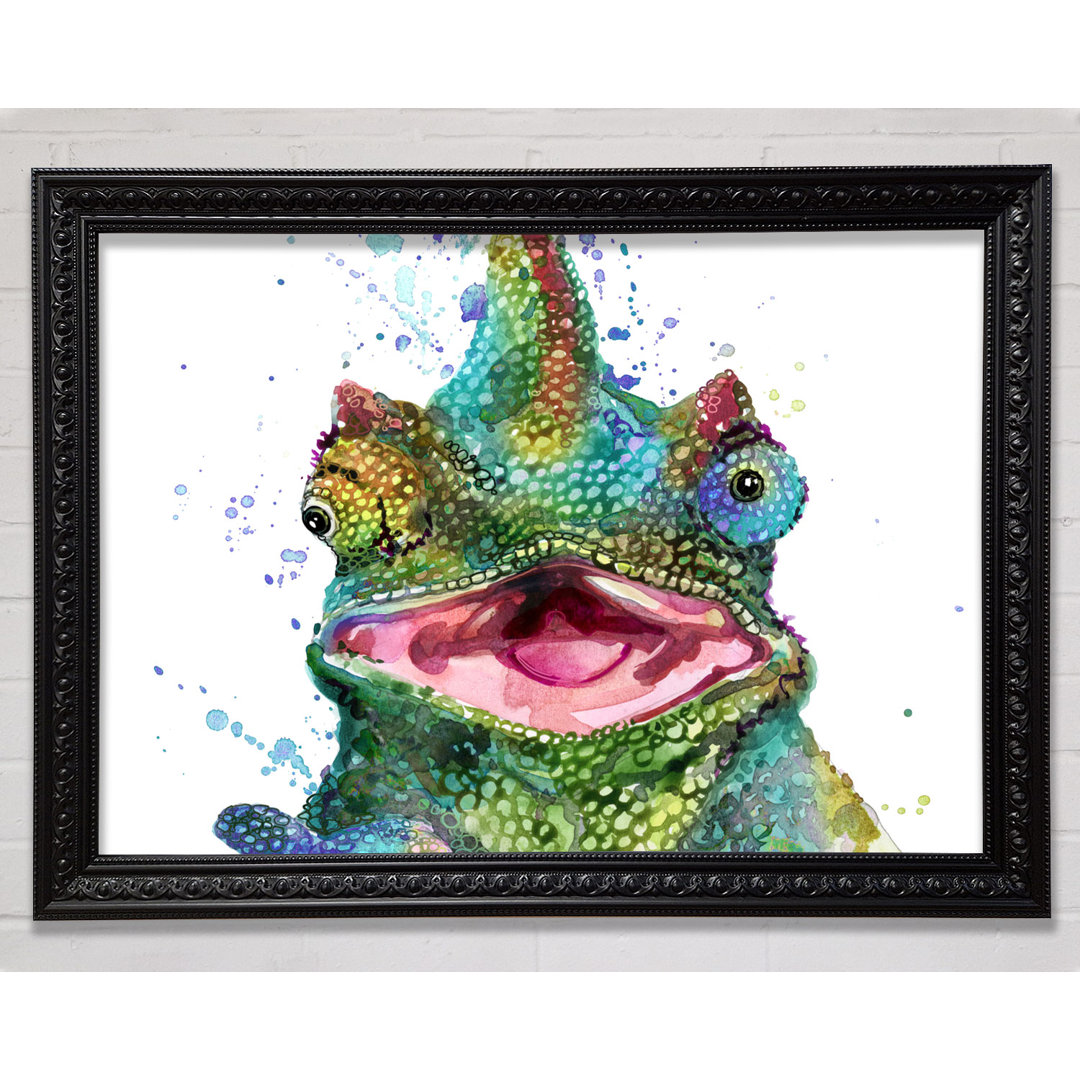 Gerahmtes Wandbild Chameleon Paint Splat