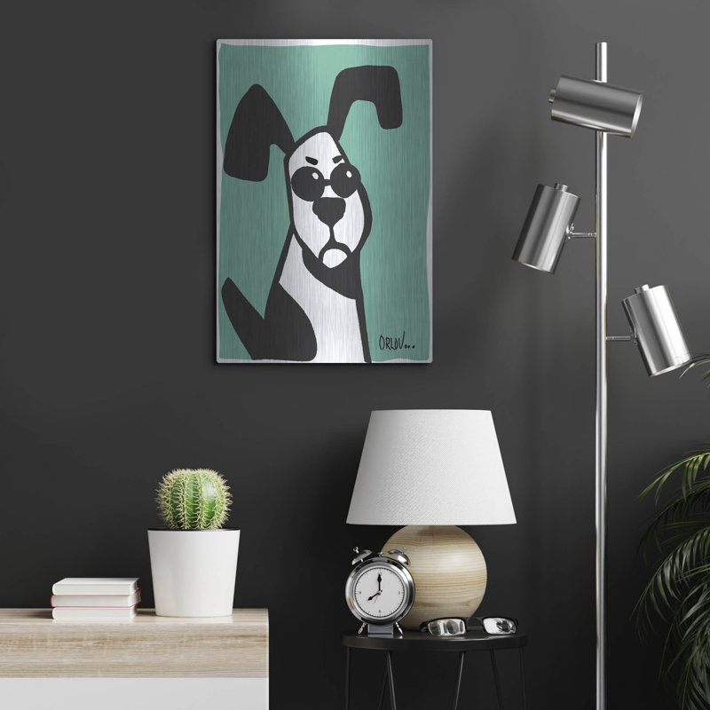 «Dog On Teal» par Irena Orlov, H 24 po x l 16 po