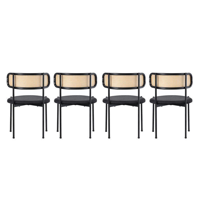 Tufted Velvet Parsons Chair in Black