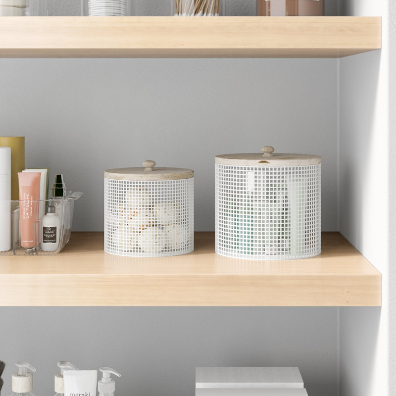 Metal Canister - Set of 2, White