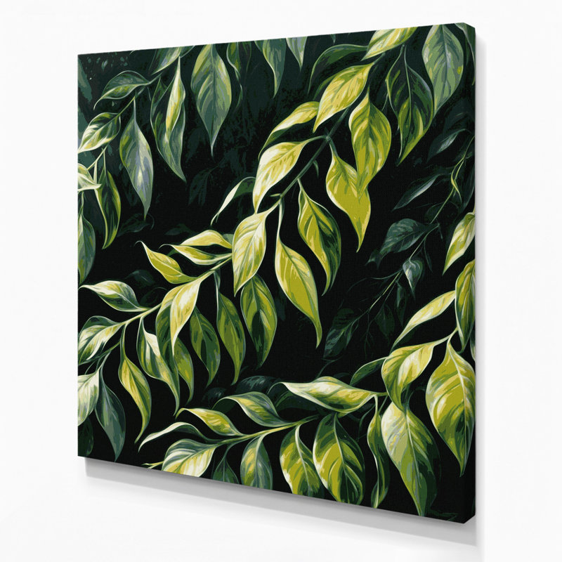 Art mural sur toile Botanical Philodendron, H 16 po x l 16 po