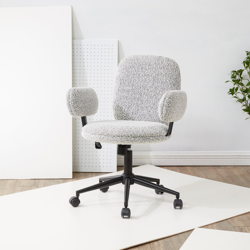 Arwen Boucle Task Chair, Light Gray