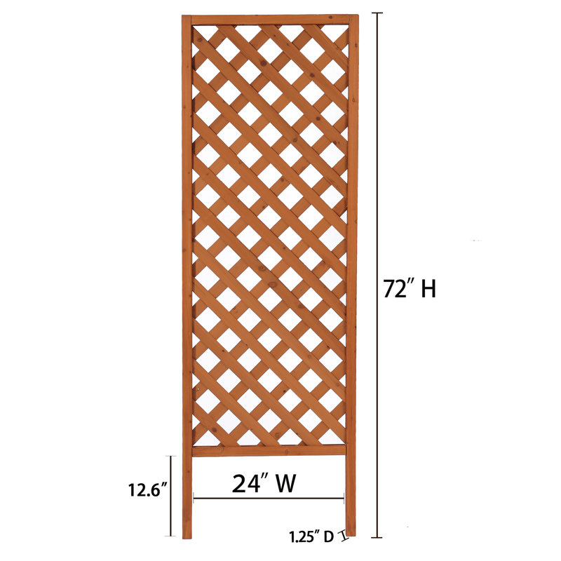  76"H 100% Cedar Wood Lattice Panel Trellis 