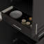 Armoire autoportante avec portes et tiroir Modern Kitchen Pantry, étagère réglable, noir-1074560495