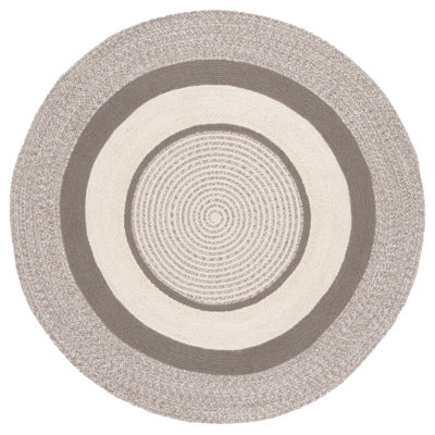 Braided 758 Area Rug In Grey  Beige
