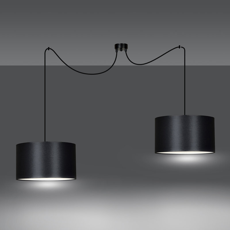 Pascua 2 - Light Black Drum Pendant, Black