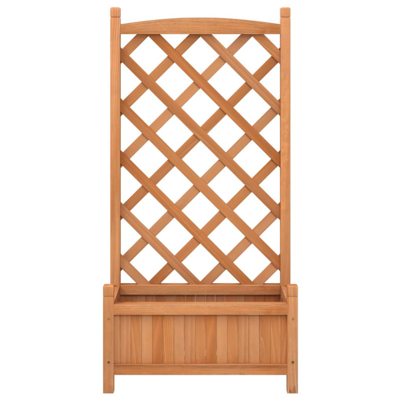 Wood Pot Planter, Brown, 43.3" H x 21.7" W x 11.8" D