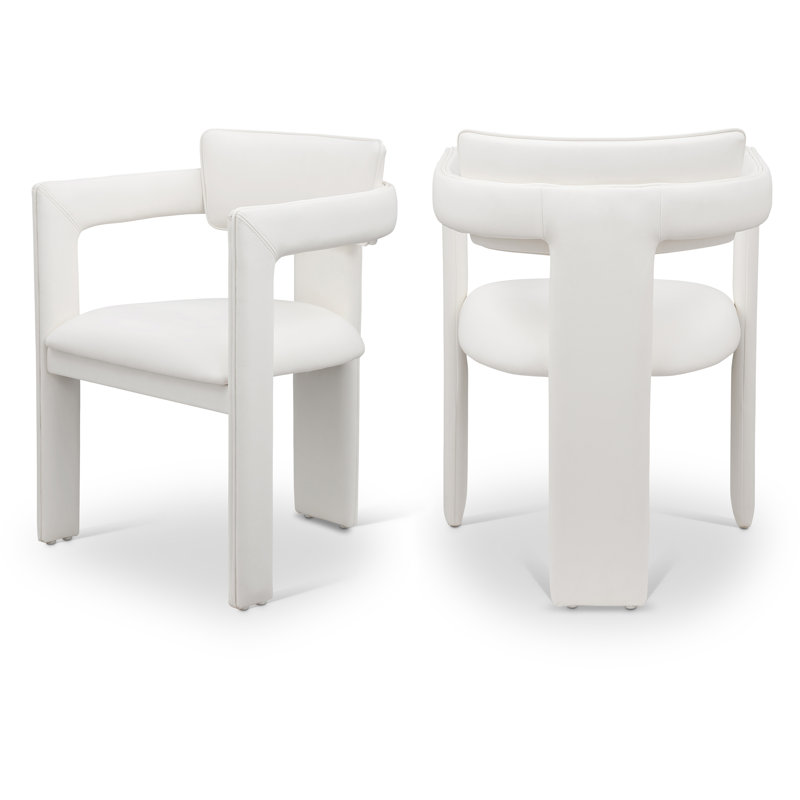 Chaise en cuir Exilda, Cuir crème végétalien