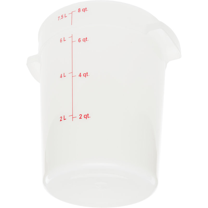 Contenant alimentaire rond 8 pintes - blanc, Blanc