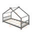 Lit simple en bois, gris, lit