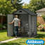 Abri de jardin Altibloom en résine, 1,83 m x 1,34 m, 5,1 m³, résistant aux intempéries, avec plancher et porte verrouillable.