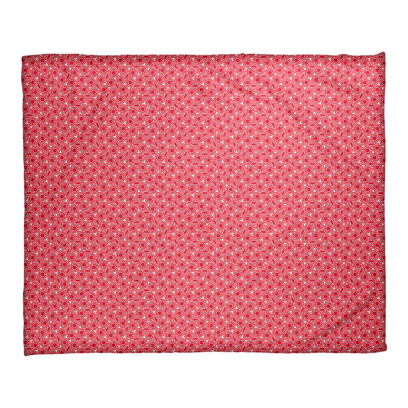 Couverture à treillis hexagonal Katelyn Elizabeth, l 52,5 po x L 62,5 po, Rouge / Blanc
