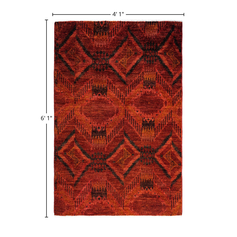 Contemporary One-of-a-Kind 4' 1" X 6' 1" Hand Knotted Area Rug