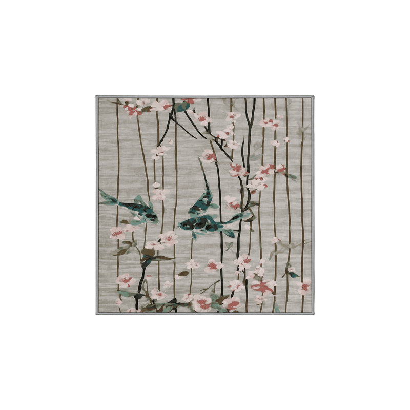 Tapis gris lavable à la machine, Carré 5 pi