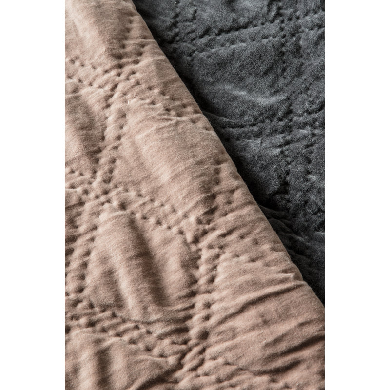 Trong Cotton Solid Colour Bedspread, Blush