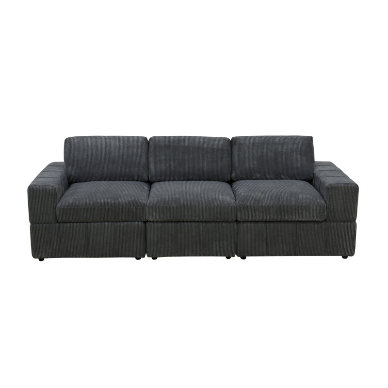 Canapé modulaire réversible en tissu de qualité supérieure avec repose-pieds de 104 po de largeur 104 po